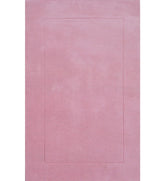 Solid pink hand-tufted wool rug with embossed rectangle design